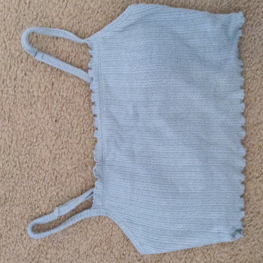 Gilly Hicks Hollister soft knit pointelle built in bra top w/ removable pads xs
